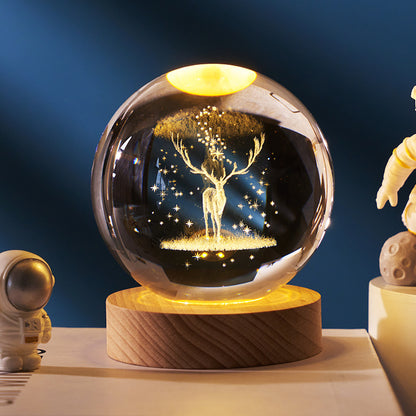 3D Planetary Crystal Ball – A Mesmerizing Cosmic Glow