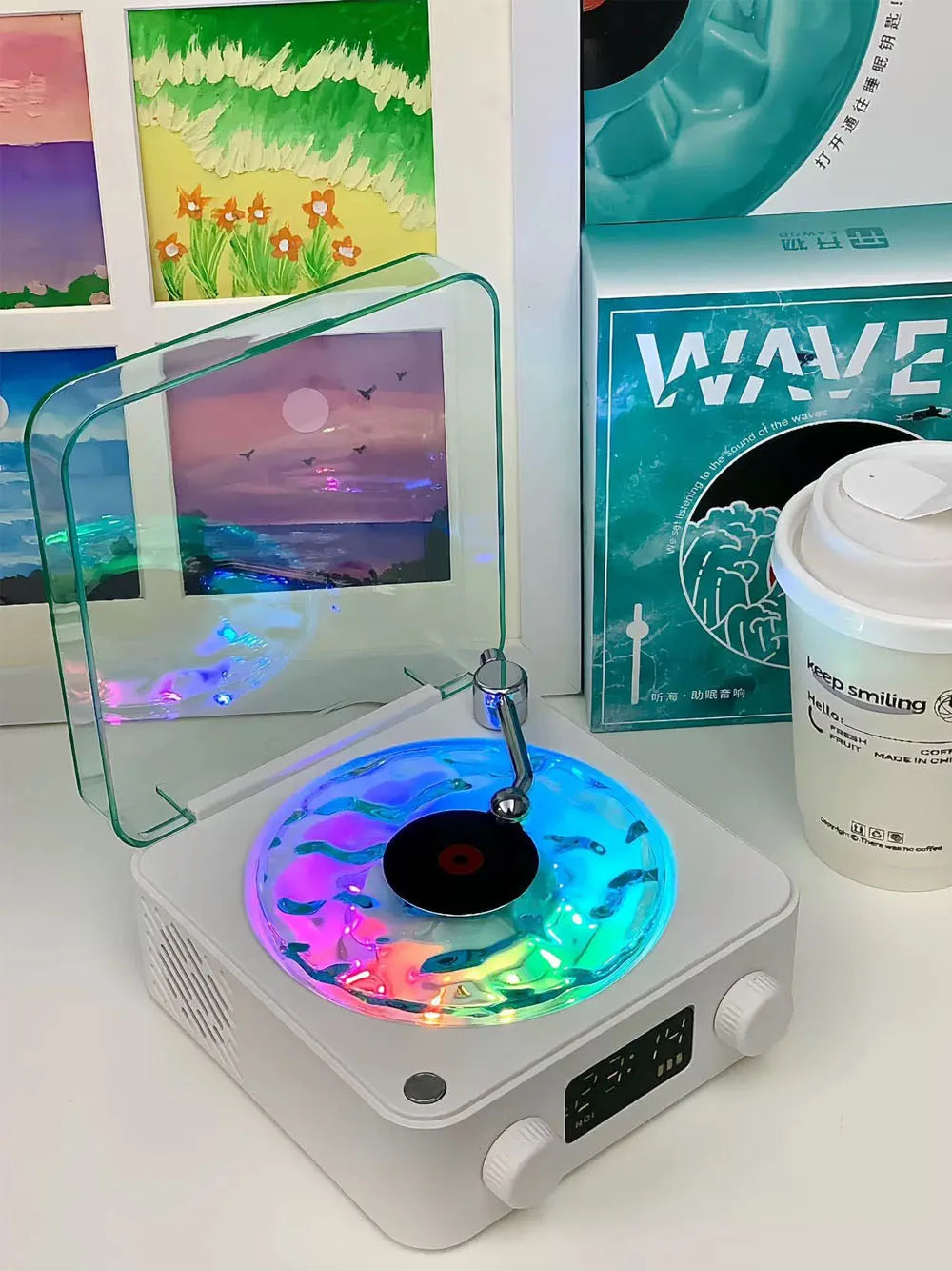 Retro Waves Vinyl Player